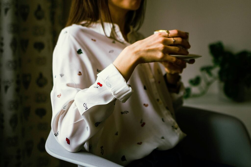 calm, women having a cup of tea
