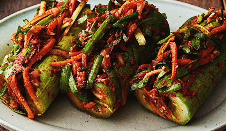 Spicy Stuffed Cucumber Kimchi (Oi Sobagi) Recipe