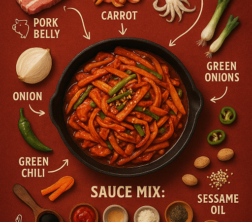 Osam Bulgogi Recipe : Korea’s Spicy Pork & Squid Stir-Fry